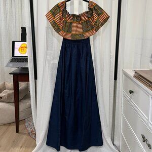 Off the Shoulder, 100% cotton maxi dress